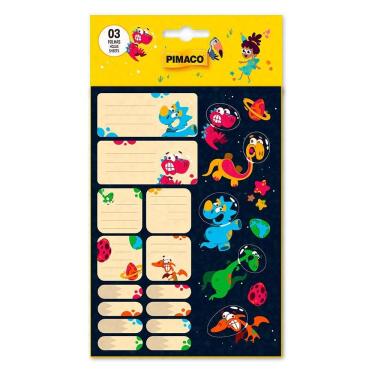 Imagem de Etiqueta escolar Astro Dino com 69 unidades - Pimaco