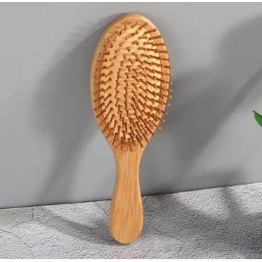 Imagem de Escova de Cabelo em Bambu Natural, Cerdas Arredondadas para Massagem do Couro Cabeludo, Design Ergonômico