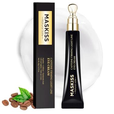 Imagem de Maskiss Creme sob os olhos para rugas, tratamento antienvelhecimento para os olhos com peptídeos e cafeína, reduz olheiras, inchaço e linhas finas