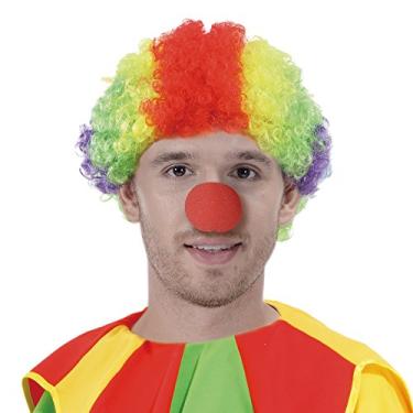 Imagem de AICKER Peruca curta afro encaracolada para homens e mulheres, perucas sintéticas engraçadas para cosplay, fibra resistente ao calor de reposição de cabelo para festa à fantasia (mista)