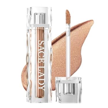 Imagem de SACE LADY Sombra líquida, pigmentado duradouro, creme de maquiagem com glitter à prova d'água, delineador de sombra metálica lisa, cosméticos, 0,12Fl Oz (#01)