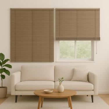 Imagem de Persiana Horizontal PVC 25mm BLOCK 240larg x 160alt Café (2 pçs) - Top