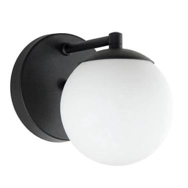 Imagem de Arandela Sphera Com Globo De Vidro Branco - Preto