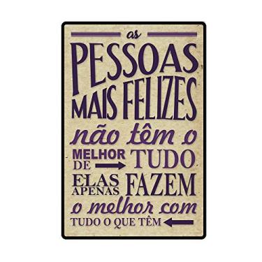 Imagem de Placa Decorativa Grande - Frases - Pessoas Mais Felizes - cód. 5230