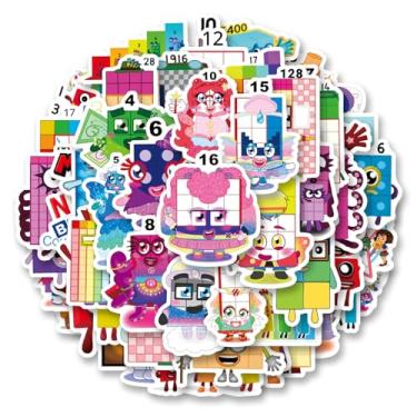 Imagem de 52pcs Early Education Puzzle Animation Stickers Pack, Aesthetic Vinyl Waterproof Sticker Decal for Water Bottle,Laptop,Phone,Skateboard,Scrapbooking for Kids Teens Adults for Party Supply Decor