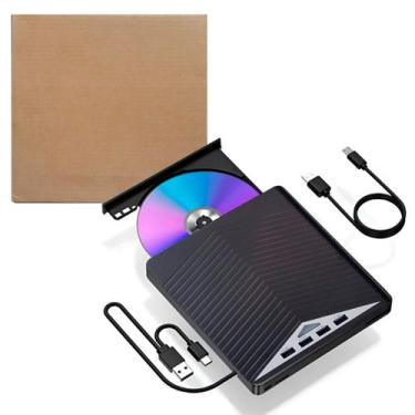Imagem de Gravador e Leitor CDDVD Externo Portatil USB 3.0 W-ODP1202-BK-F Qingyu