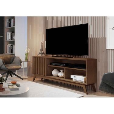 Imagem de Rack Malbec Ripado 136cm 1 Porta para Tv até 60 Polegadas Cedro - Rede Móveis
