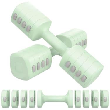 Imagem de Hezeyferg Conjunto de halteres ajustáveis, conjunto de halteres totais de 6 kg com cada 5 níveis 1 kg/1,5 kg/2,0 kg/2,5 kg/3 kg, pesos de mão para mulheres/homens, casa, escritório, academia, treino