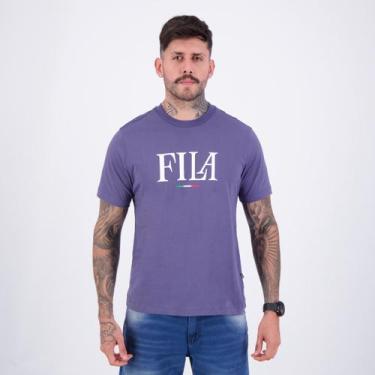 Imagem de Camiseta Fila Regular Italy Letter Marinho e Branco, G