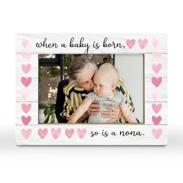 Imagem de CGBHW Porta-retrato Nona Gifts, presentes para avó pela primeira vez, presente de anúncio de bebê para nova avó, netos recém-nascidos, netos, porta-fotos, 10 x 15 cm, horizontal para exibição de mesa