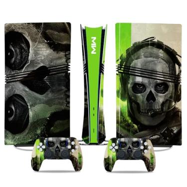 Imagem de MaD Vision Conjunto de películas de vinil extraduráveis para PS5 Pro + 5 pares de anéis de mira | Kit de adesivos resistentes a arranhões para PlayStation 5 + 2 controles – para Call of Duty|Design