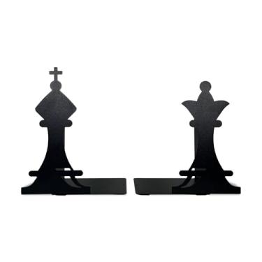 Imagem de Porta Livros Rei Rainha Xadrez Suporte Aparador de Livros Decorativo Bibliocanto - Geguton