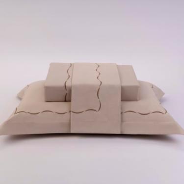 Imagem de Plumasul Jogo de Cama Natu Pietá 100% Algodão Cetim 300 Fios Casal 4 peças Cor Fendi Festone Bronze