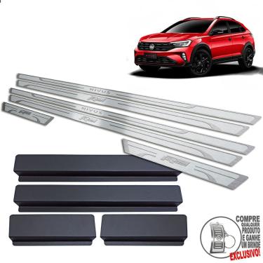 Imagem de Soleira Aço Inox Volkswagen Nivus R-Line Prata Alto Relevo