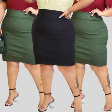Imagem de Saias Evangélicas Feminina Plus Size Kit 03 Unidades - Mayara Manzano,
