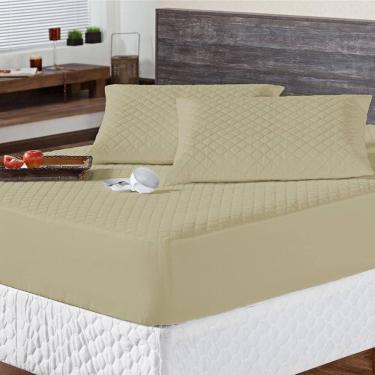 Imagem de Protetor Colchão Max Impermeável Solteiro 2 Peças - Cáqui