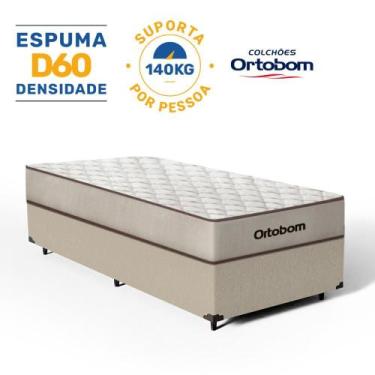 Imagem de Cama Box Colchão Espuma D60 Ortobom Force Dream Solteiro 88 cm, Bege