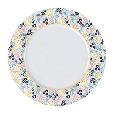 Imagem de Prato raso em porcelana, modelo Versa, CottageCore, Ø 28 cm, Germer, Branco com detalhes floral
