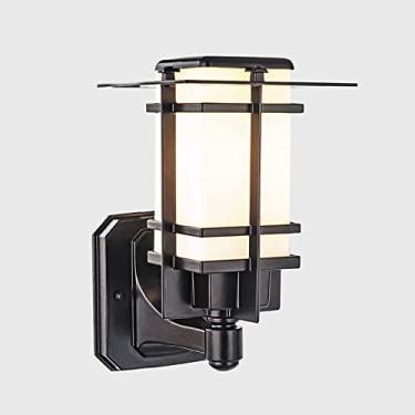 Imagem de Luminária de parede externa à prova d'água, luminária de parede retrô para exterior, luminária de parede vintage para varanda, abajur de vidro para jardim, pátio, porta de garagem