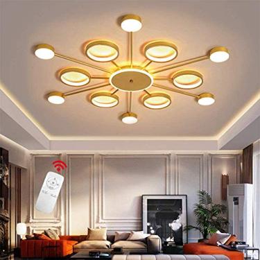 Imagem de Luminária de teto LED redonda com anel, luminária de teto moderna com controle remoto, lustre LED para quarto de crianças, sala de estar para meninas, quarto, restaurante, cozinha, escritóri
