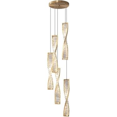 Imagem de Pequeno Mini Lustre de Cristal Luzes Pendentes Ilha Bar 3 Luzes Ouro Moderno Fazenda Pendente Iluminação Espiral Preto Mid Century Teto Luminária Pendente Para Cozinha Sala de Jantar Quarto