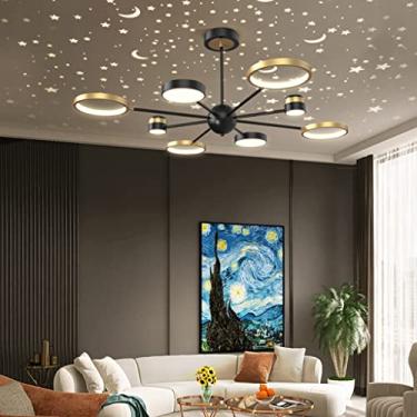 Imagem de Luminária pendente LED regulável, moderna, com controle remoto, luzes decorativas para sala de estar, abajur de acrílico, atmosfera simples, luz de teto, sala de estar, sala de jantar, lustr