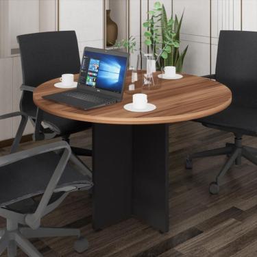 Imagem de Mesa Escritório De Reunião 110cm Redonda Multimóveis Cr25330 Sevilha Preto