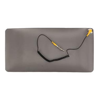Imagem de Tapete antiestático macio, 3 camadas de borracha, antiderrapante, portátil, almofada de mesa antiestática com pulseira para proteção de estação de trabalho eletrônica