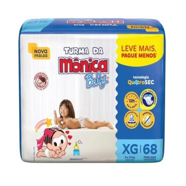 Imagem de Fralda Descartável Turma da Mônica Giga Tamanho XG com 68 Fraldas