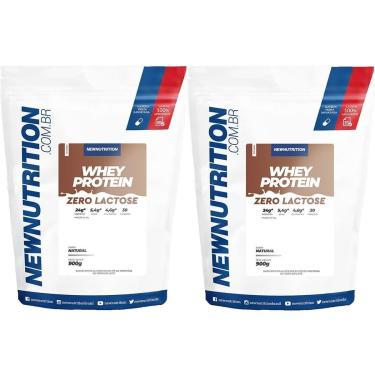 Imagem de Kit 2X Whey Protein Zero Lactose - 900g Refil Natural - NewNutrition-Masculino
