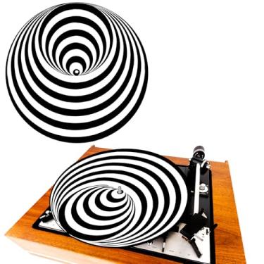 Imagem de Briwooody Tapete de acrílico para toca-discos de vinil vintage de 30,5 cm, tapete acrílico para toca-discos LP de vinil, capa antiestática que melhora o som, acessórios para toca-discos (preto)