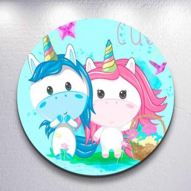 Imagem de Capas Painel Sublimadas Redondo Para Festa Infantil Estilo Unicórnio M