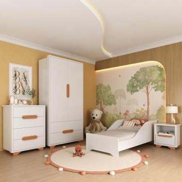 Imagem de Quarto Infantil Completo com Minicama para Colchão 150x70cm Multimóveis Mp4401 Branco/natural
