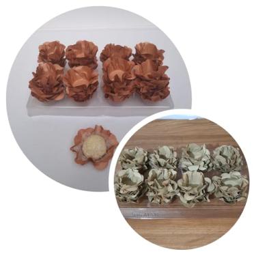Imagem de Forminhas para Doces, 80 Peças Decorativas em Formato de Flor para Festas, Casamentos e Aniversários (Rosê Gold e Mocha)