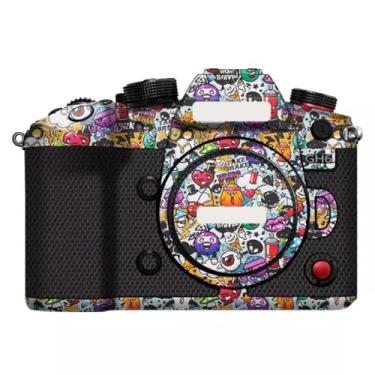 Imagem de GH6 Adesivo de capa de câmera anti-arranhões para Panasonic Lumix GH6 protetor de película de vinil decoração protetora da pele (branco grafiti)