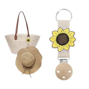 Imagem de Xiyantiji Suporte de chapéu, clipe para viagem, praia, mochila, bagagem, girassol, chapéu, clipes para pendurar chapéu de sol, porta-chaves, acessórios para mulheres, meninas, presente de viagem