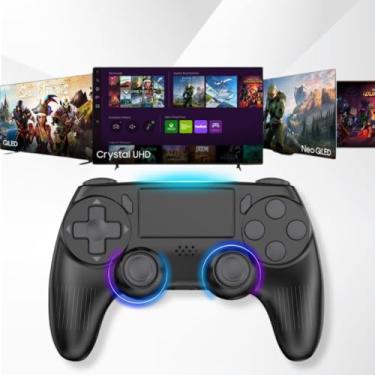 Imagem de Controle Sem Fio Bluetooth Joystick Manete Compatível Com PS4 Slim Pro PC Gamer Dualshock Playstation Preto- Linha Prime
