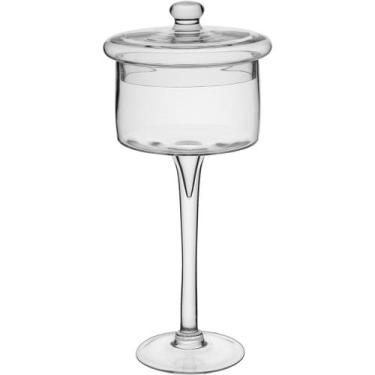 Imagem de VASO POTICHE BOMBONIERE DECORATIVO HOME&CO VIDRO 40x16x16cm TRANSPAREN