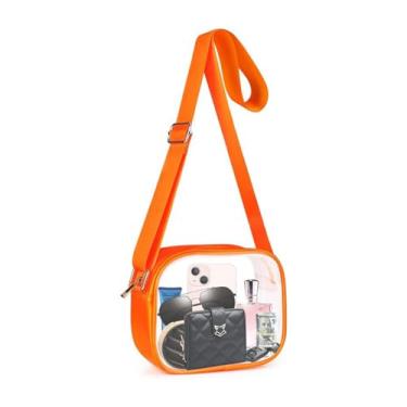 Imagem de Bolsa transparente para eventos de estádio, bolsas transversais para mulheres - laranja