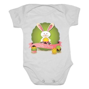 Imagem de Body de Bebê Feliz Páscoa - Vem Bebê, Pascoa05, G - Manga Curta
