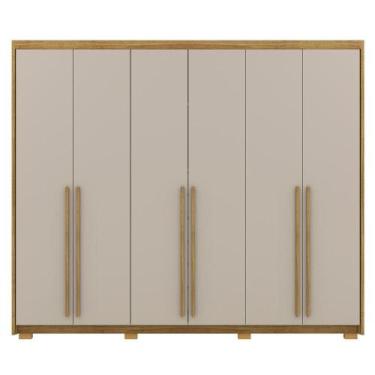 Imagem de Guarda Roupa Casal 6 Portas 3 Gavetas Mdf 275 Cm Nature Fend Vlr Natur
