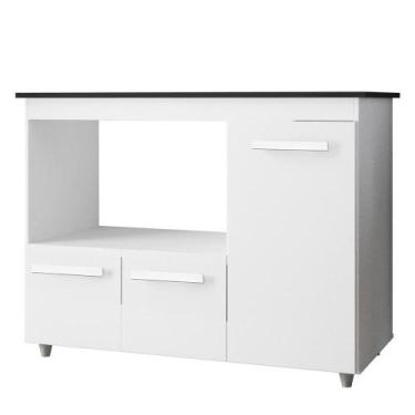 Imagem de Balcão Para Cooktop 4 Bocas 3 Portas 114 Cm Ana Branco Mobbs Branco - 