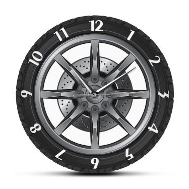 Imagem de Relógio de parede Creative 3D Car Wheel 30cm Non-Ticking Retro