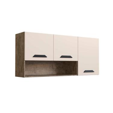 Imagem de Armário Aéreo P/ Cozinha Essência C/ 3 Portas 120cm Demolição/off White - Genialflex