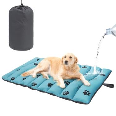 Imagem de BEAUTYZOO Cama para cães ao ar livre, impermeável, cama reversível, portátil para cães de viagem com bolsa de transporte - lavável na máquina, durável, tapete dobrável para animais de estimação para