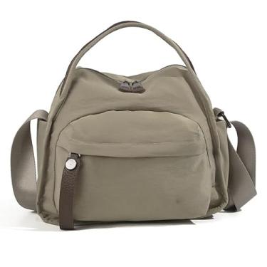 Imagem de Niction Bolsas transversais de nylon para mulheres, bolsa de ombro moderna, à prova d'água, carteiras para trabalho, viagens, esportes, Caqui, One Size