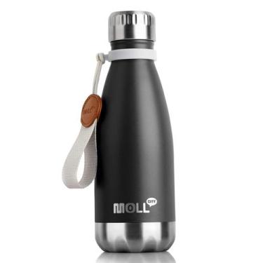 Imagem de Garrafa de água Mollcity Kids School 350ml em aço inoxidável preta
