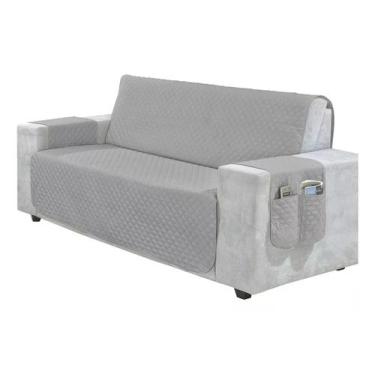 Imagem de Kit Capa Protetor Pra Sofá 4 Lugares Retratil King Gigante Com Porta O