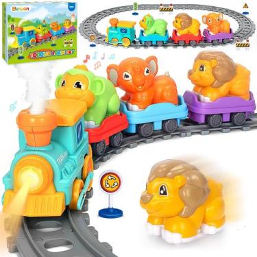 Imagem de Conjunto de veículos de brinquedo Ellinjan Electric Train com música e