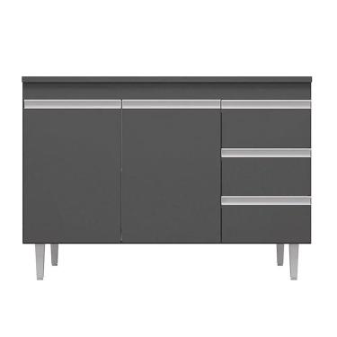 Imagem de Balcão Gabinete Cozinha Andreia 100cm 2 Porta S-t Ajl Móveis Cinza